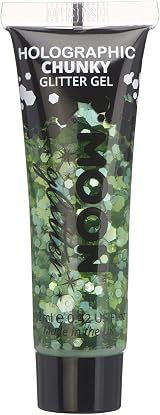 Moon Glitter Holographic Chunky Face Body Glitter Gel Green 12ml Cosmetic view 1