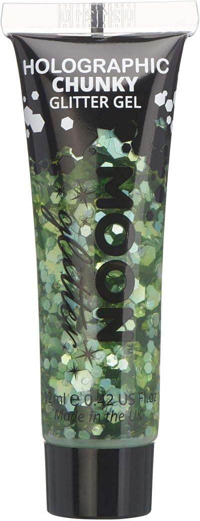 Moon Glitter Holographic Chunky Face Body Glitter Gel Green 12ml Cosmetic