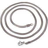 Rudra Empire Silver Solid Brass Link Rope Chain Necklace for Women and Men- 18 Inch