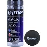 Python Black Racquetballs, 3 Ball Can | Durable black racquetballs deliver controlled speed, reliable bounce, and extended rallies for players of all skill levels