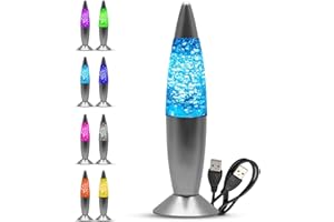 PLAYLEARN USA Playlearn Mini Glitter Lamp for Kids - Color Changing Night Light for Kids - 7.5 Inch