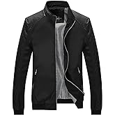 Tanming Men's Casual Slim Fit Lightweight Zip Up Softshell Bomber Jacket