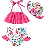 Aalizzwell Toddler Baby Girls Swimsuit with Hat