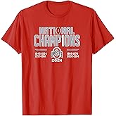 Ohio State Buckeyes National Champs 2024 CFP Number 1 Red T-Shirt