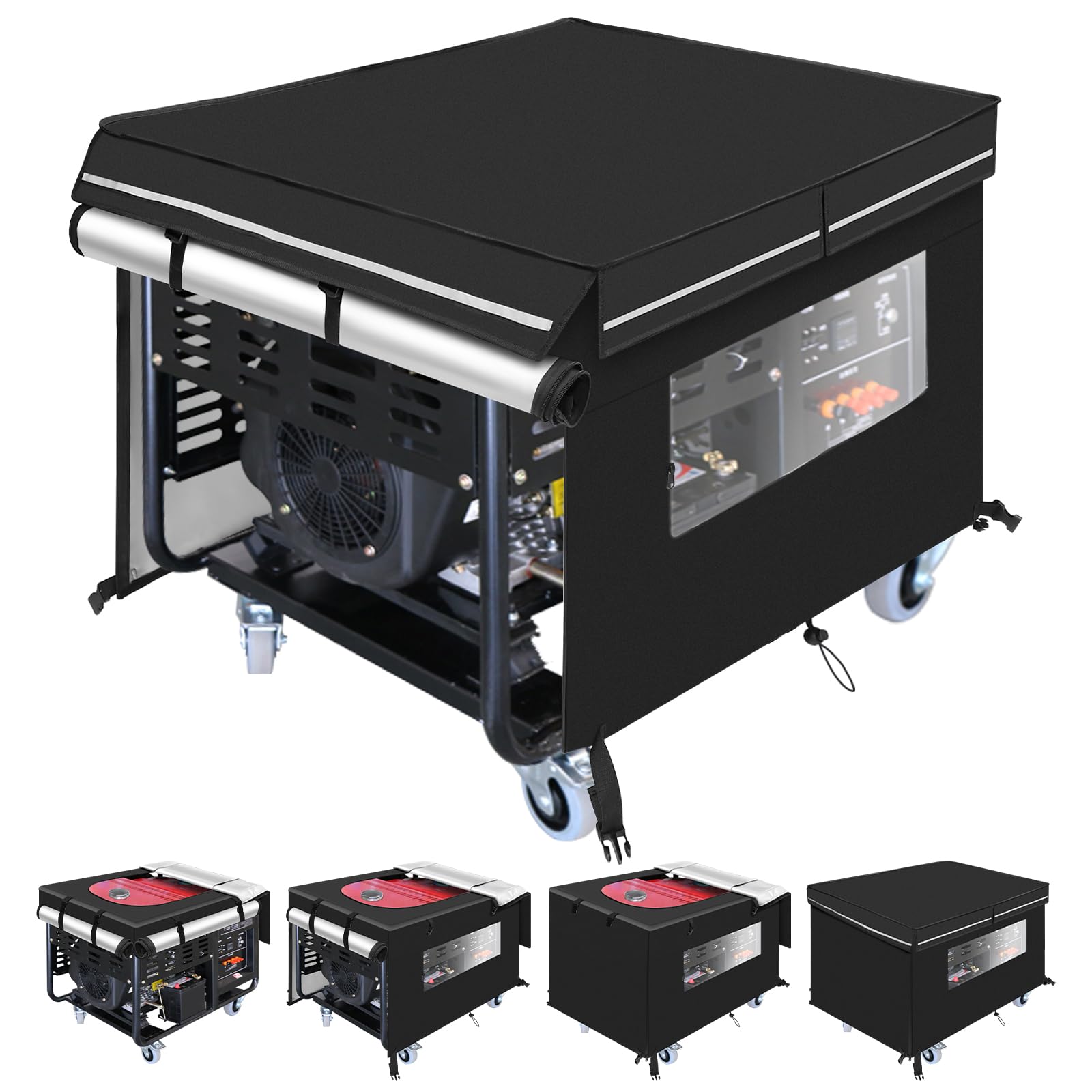 Photo 1 of Generator Covers while Running,38''L×28''W×27''H,Waterproof Generator Covers for Outside with Top Opening and Visual Operation Window,Double-layer Fabric,Suitable for 5000W-15000W Generators,Black