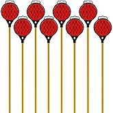 Orange Driveway Reflectors, Reflective Driveway Markers, 2-Way reflector,Snow Markers for Driveway 43 Inch Fiberglass Rod(Pack of 8)
