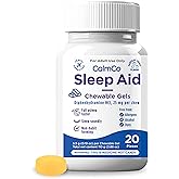 CalmCo Adult Sleep Aid – Non-Habit Forming Sleep Support with Diphenhydramine HCl 25 mg, Nighttime Sleep Aid Chewable Gels, Promotes Better Sleep and Helps You Fall Asleep Faster, 20 Count
