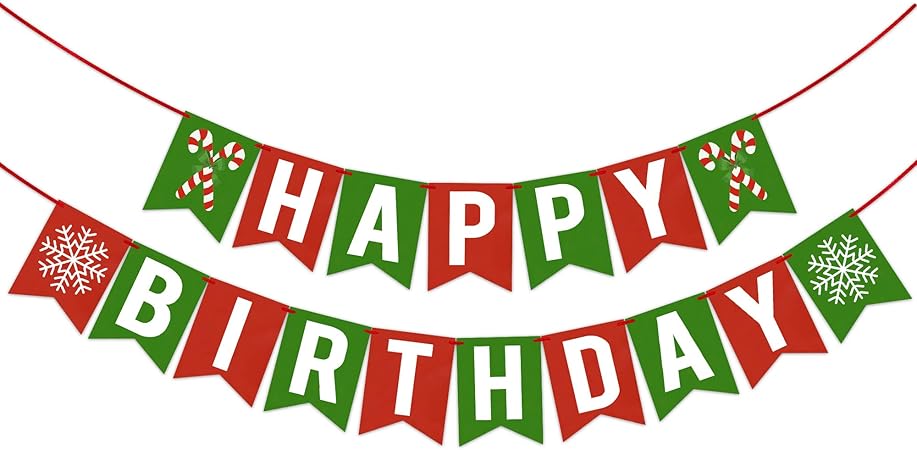 Amazon Co Jp クリスマスハッピーバースデーバナー 誕生日パーティー装飾 クリスマススノーフレーク ガーランド バンティング 暖炉 壁装飾 冬の誕生日サインフラッグ メリークリスマス 誕生日パーティー用品 おもちゃ