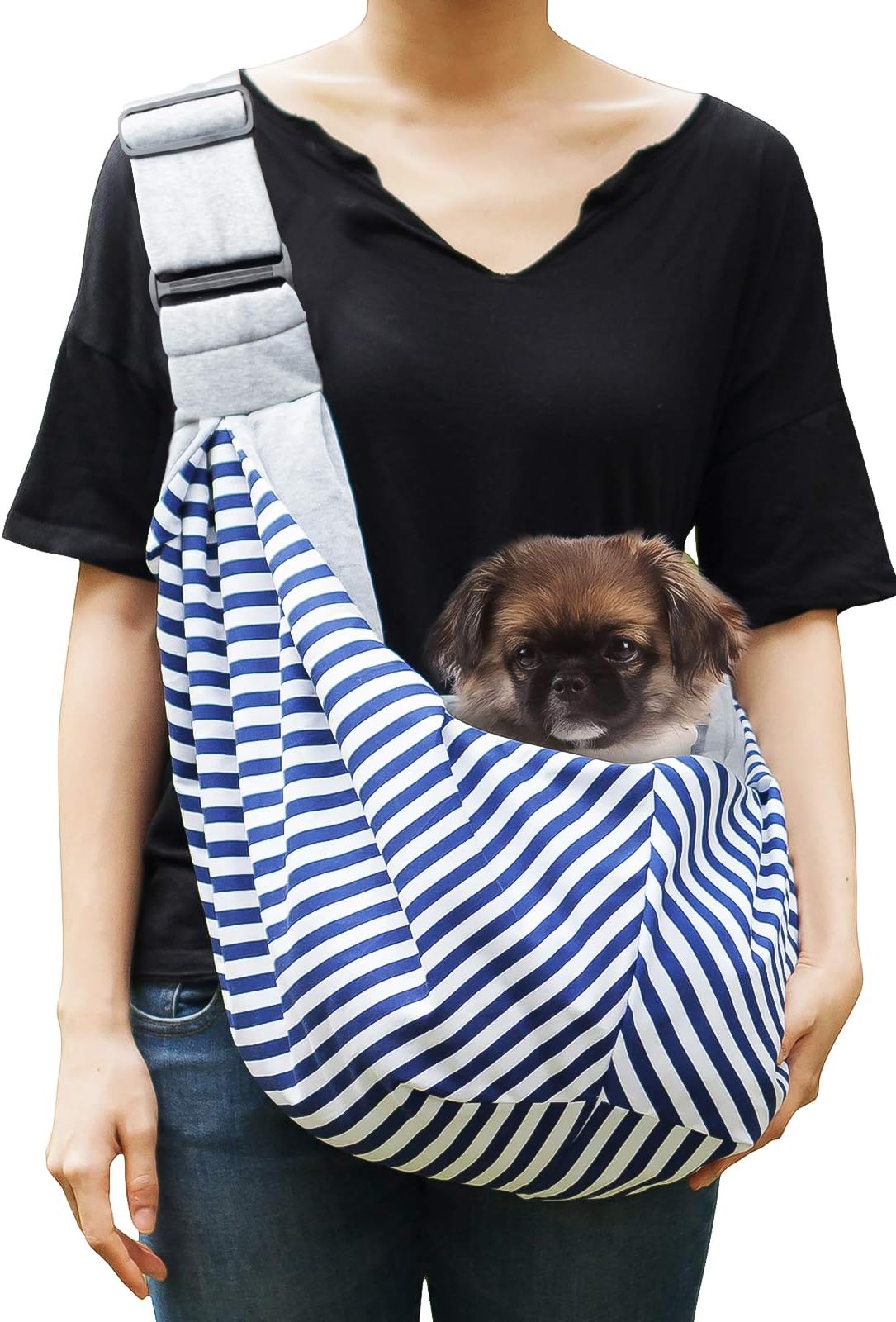 Timetuu Pet Sling Carrier for Small and Medium Dogs or Cats: Reversible Hands-Free Puppy Tote Bag with Adjustable Strap, Pocket and Bonus Carry Bag, 8 to 14 Lbs