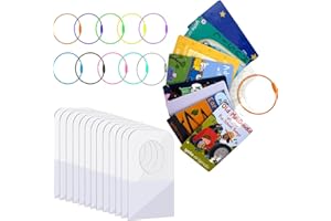 Card Holder for Yoto Cards Rings and Tabs 200 PCS Self Adhesive Tabs with 10 Loops Easy Travel Carry Yoto Cards Organizer Sto