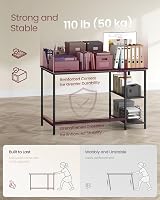 VASAGLE Computer Desk 120x60 cm with Left or Right Shelves Ebony Black LWD047B16 view 5