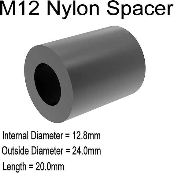 Pack of 12 M12 x 20mm Black Nylon Spacers … Amazon.co.uk DIY & Tools
