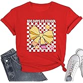 Womens Valentines Shirt -Pink Love Heart Graphic Tshirts Funny Teen Girl's Holi Vacation Casual Outfit Pink