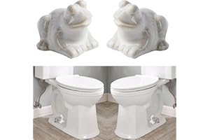 ZUNON Toilet Bolt Caps, Decorative Toilet Bolt Covers, Ceramic Cute Frog Covers Toilet Bolts Bathroom Decor Easy installation Set of 2 (White frog 2pcs)