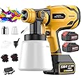 Jetale Cordless Paint Sprayer for 21V Max Battery Brushless Paint Gun, Electric Paint Sprayer for Furniture and House Painting, Paint Sprayers for Home Interior, Fence, Cabinets (Yellow)