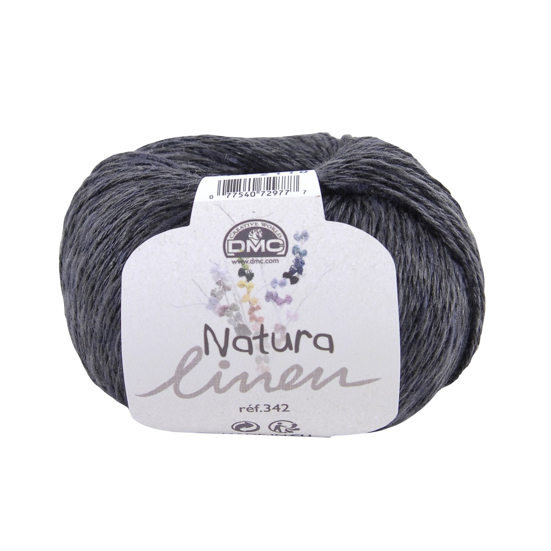 DMC Natura Linen Yarn, Black (123), 50g — image 1