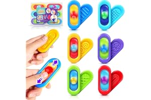 ZAXIDEEL Sensory Marble Fidget Toys for Kids- 6 Pcs Quiet Fidget for Classroom, Gel Filled Autism Sensory Toys ADHD, Silent Stress Fidgets Squishy Worry Stones, Travel Road Trip Activities for Kids Gifts