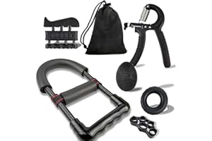 Azzorika Grip Strength Trainer Kit 6 Pack, Adjustable Hand Grip Strengthener with Counter, Stress Relief Ball, Wrist Device, 