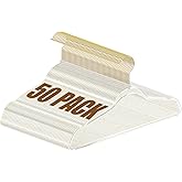 FUDESY Clear Plastic Hangers 50 Pack, Acrylic Clothes Hangers with Gold Glitter, Heavy Duty Hangers, Space Saving, Ultra Slim, 360° Swivel Hook, Non-Slip Notches, for Coats, Suits, Dress, Pants