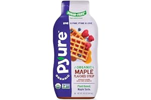 Pyure Organic Maple Flavored Syrup | Sugar-Free Maple Syrup for Pancakes, Waffles, Keto Desserts | 2g Net Carbs, Gluten-Free, Vegan, Plant-Based, Non-GMO, Diabetic Friendly | 14 oz Bottle