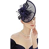 BABEYOND Tea Party Fascinator Hat for Women Kentucky Headwear Derby Pillbox Church Hat for Cocktail Wedding