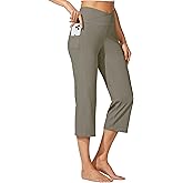 Willit Women's Yoga Capris Pants High Waist Leggings Crossover Straight Leg Athletic Exercise Workout Crop Capris 21"