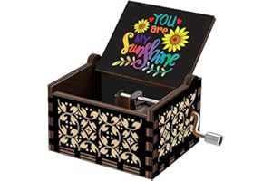 MUZERO You are My Sunshine Music Box Gift for Wife Mom Daughter Birthday Anniversary Christmas Valentine Day to Girlfriend Women Hand Crank Musical Box Wooden Present