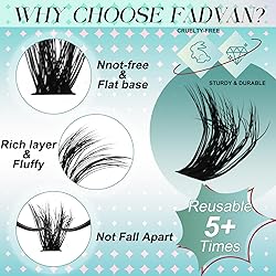 FADVAN Thick Lash Clusters 60D+80D 3D Fluffy