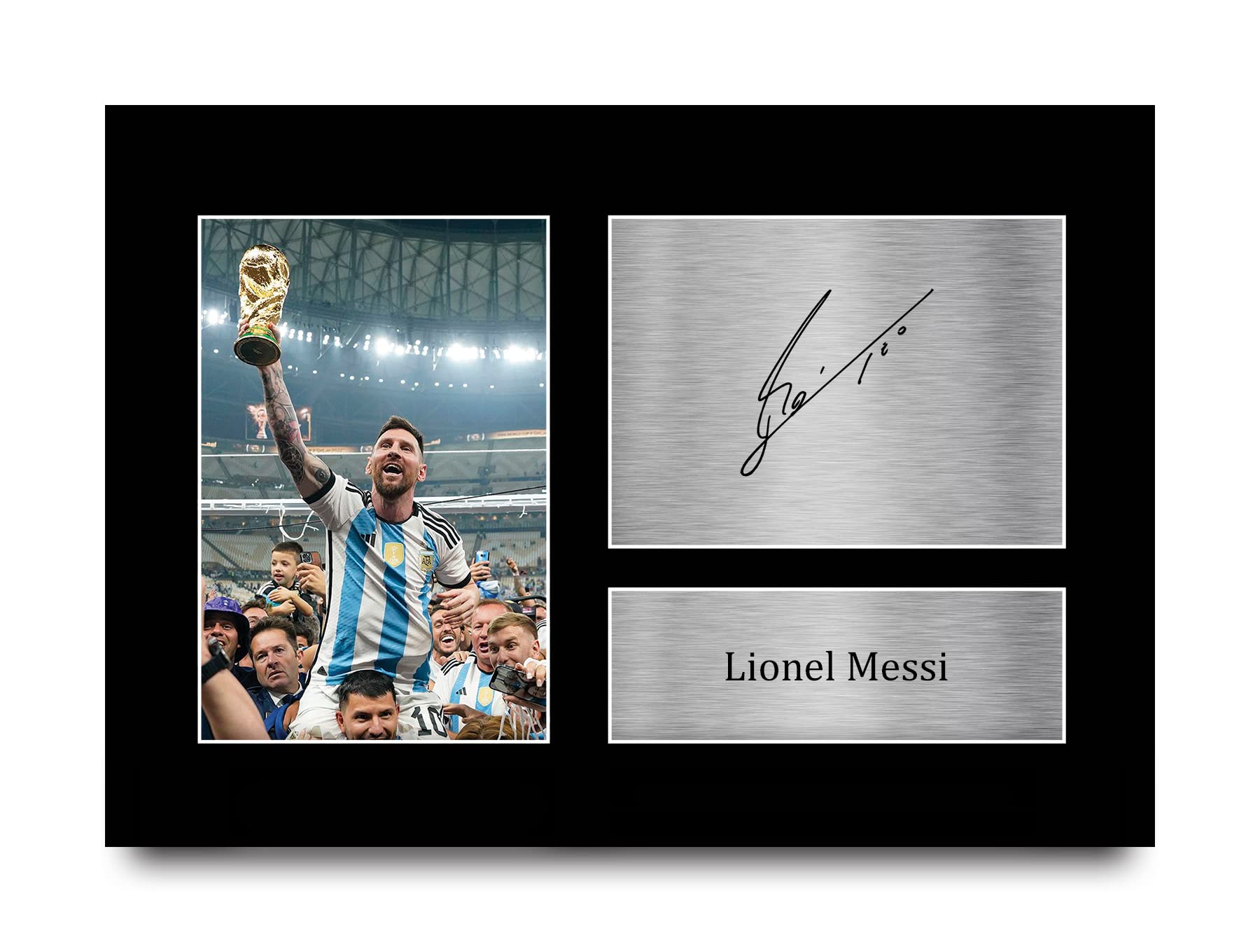 HWC Trading Argentina Lionel Messi Gift Signed A4 Printed Autograph Barcelona Gifts Photo Display