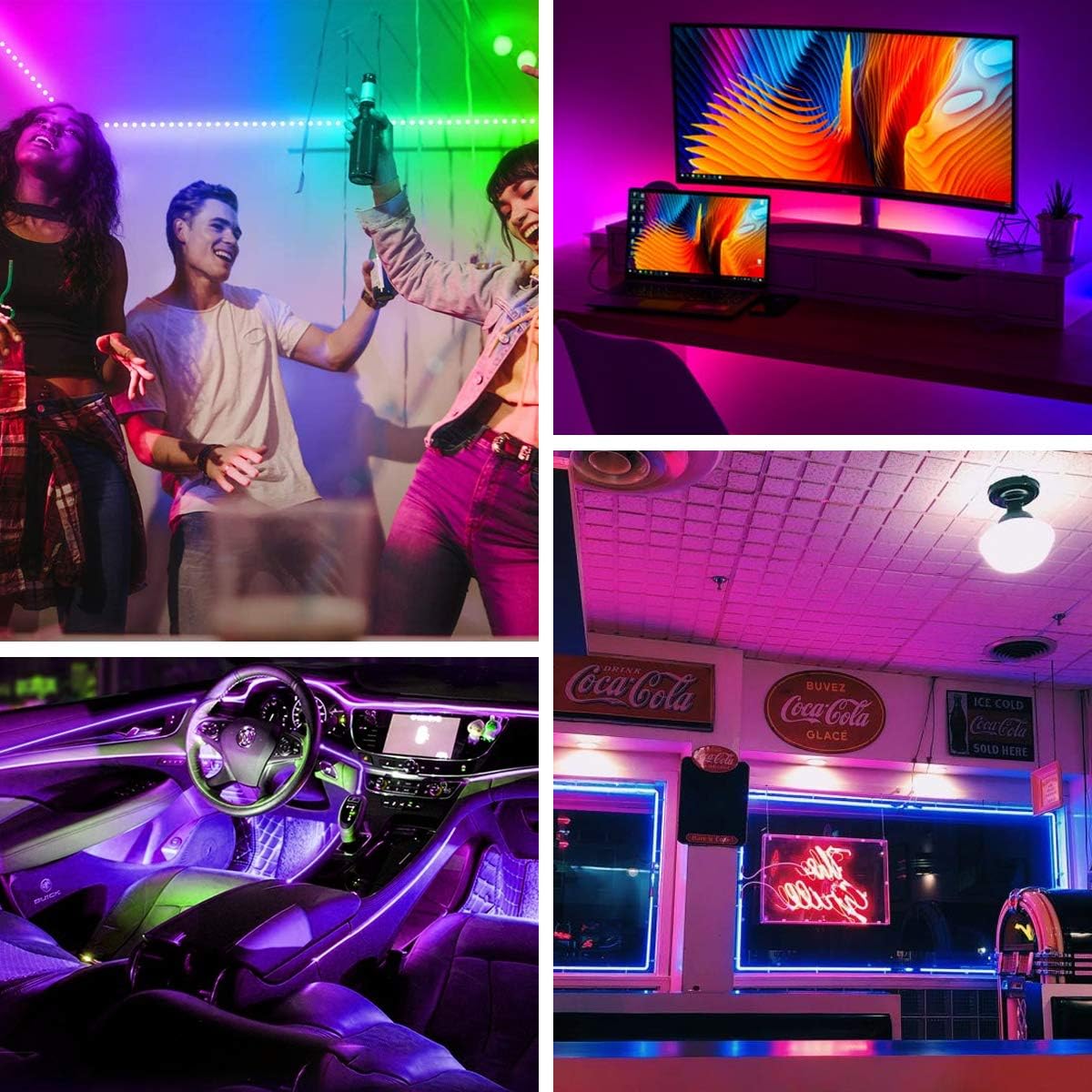 LED Light Strip Connectors, 10mm Unwired 4 Pin RGB LED Lights Connectors kit, 12 Gapless Connectors, 6 L Shape Connectors for SMD 5050 Multicolor LED Strip 12V-24V with 20 Wire Clips, Open Tool: Home Improvement