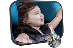 JXINLODGEG Baby Car Mirror for Rear Facing Seat - Safely Monitor Infant Child, Wide View Shatterproof Adjustable Acrylic, Baby Essentials for Newborn, 100% Shatterproof