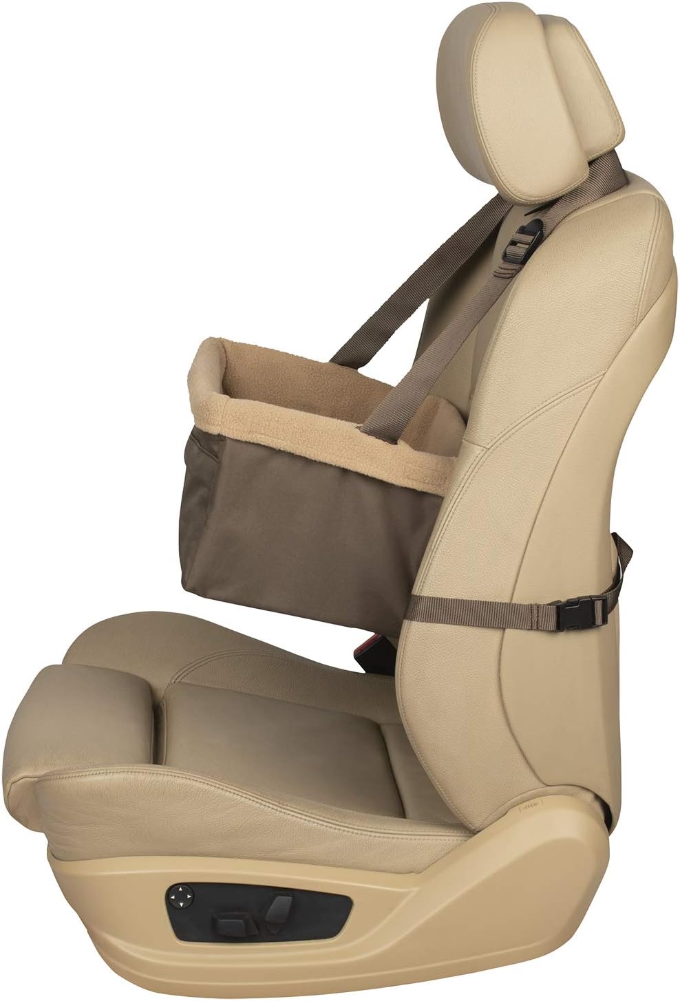 PetSafe Happy Ride Booster Seat - Dog Booster Seat for Cars, Trucks and SUVs - Easy to Adjust Strap - Durable Fleece Liner is Machine Washable and Easy to Clean - Medium, Brown : Automotive Pet Harnesses : Pet Supplies
