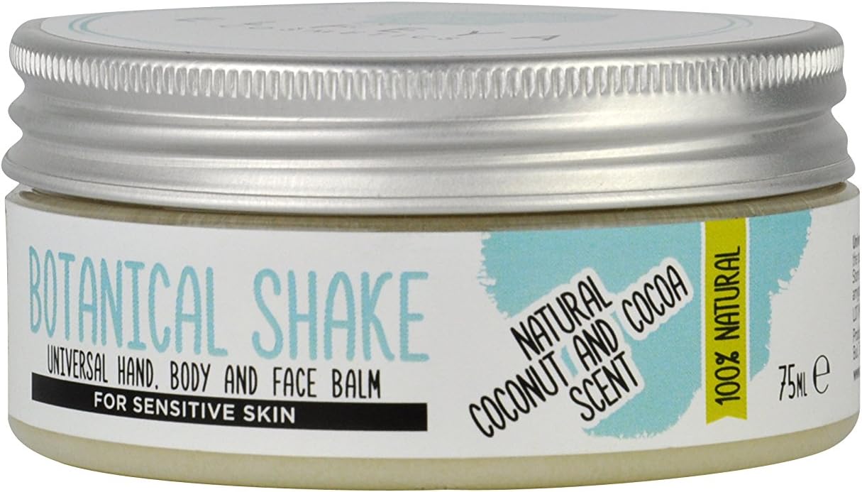 1 x Elfeya BOTANICAL SHAKE Made of Shea and Cocoa Butter, Coconut oil, Almond oil, beeswax 100% Organic universal balm for all skin types – hands, face and body. Suitable for sensitive skin (75ml)