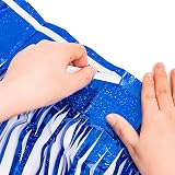 2Pcs Glitter Blue Foil Fringe Curtain Backdrop 1m x 2.5m view 8
