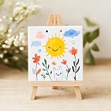ISLAND 9Pcs Mini Stretched Canvas 4x4 inch 100% Cotton view 2