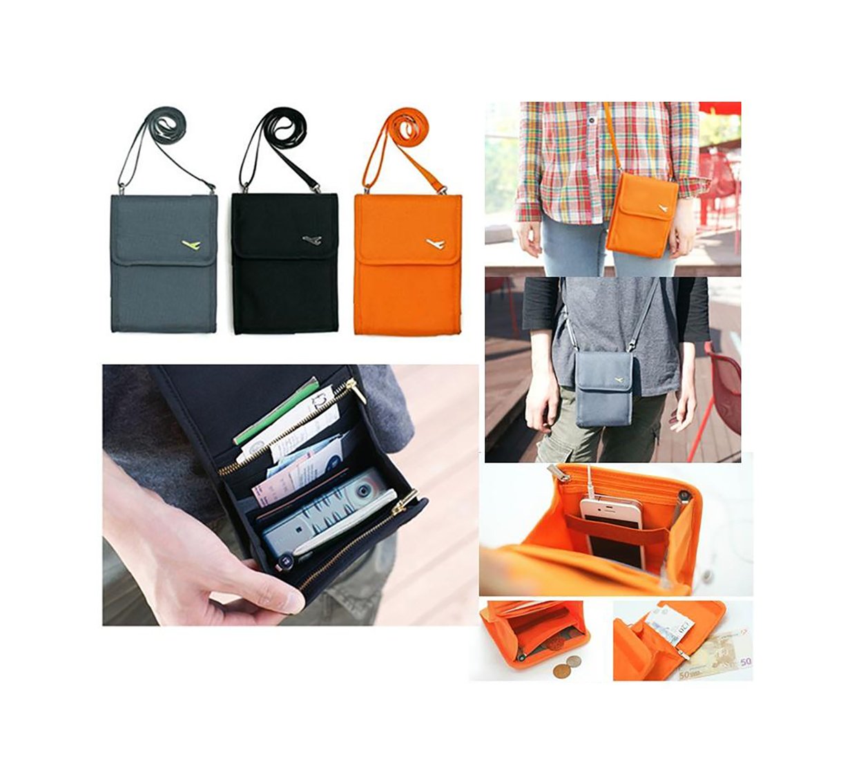 house of quirk passport canvas sling bag(black)