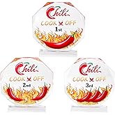 3pcs Chili Cook-Off Trophies, Acrylic Cooking Competition Trophy Awards with Base Including 1st 2nd 3rd Place Prizes for Chili Festival Award Party Decorations