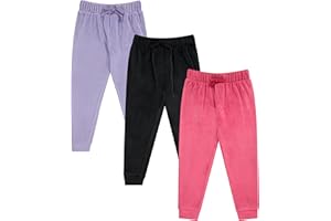 BTween Girls 3 Pack Velour Jogger Pant Set Solid, Tie Dye or Camo Sweatpants for Girls