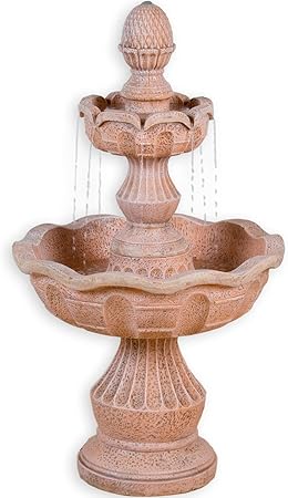 Stilista Gartenbrunnen Modell Metis Steinoptik 58 X 58 X 102 Cm Grosser Springbrunnen Inkl Pumpe Amazon De Garten
