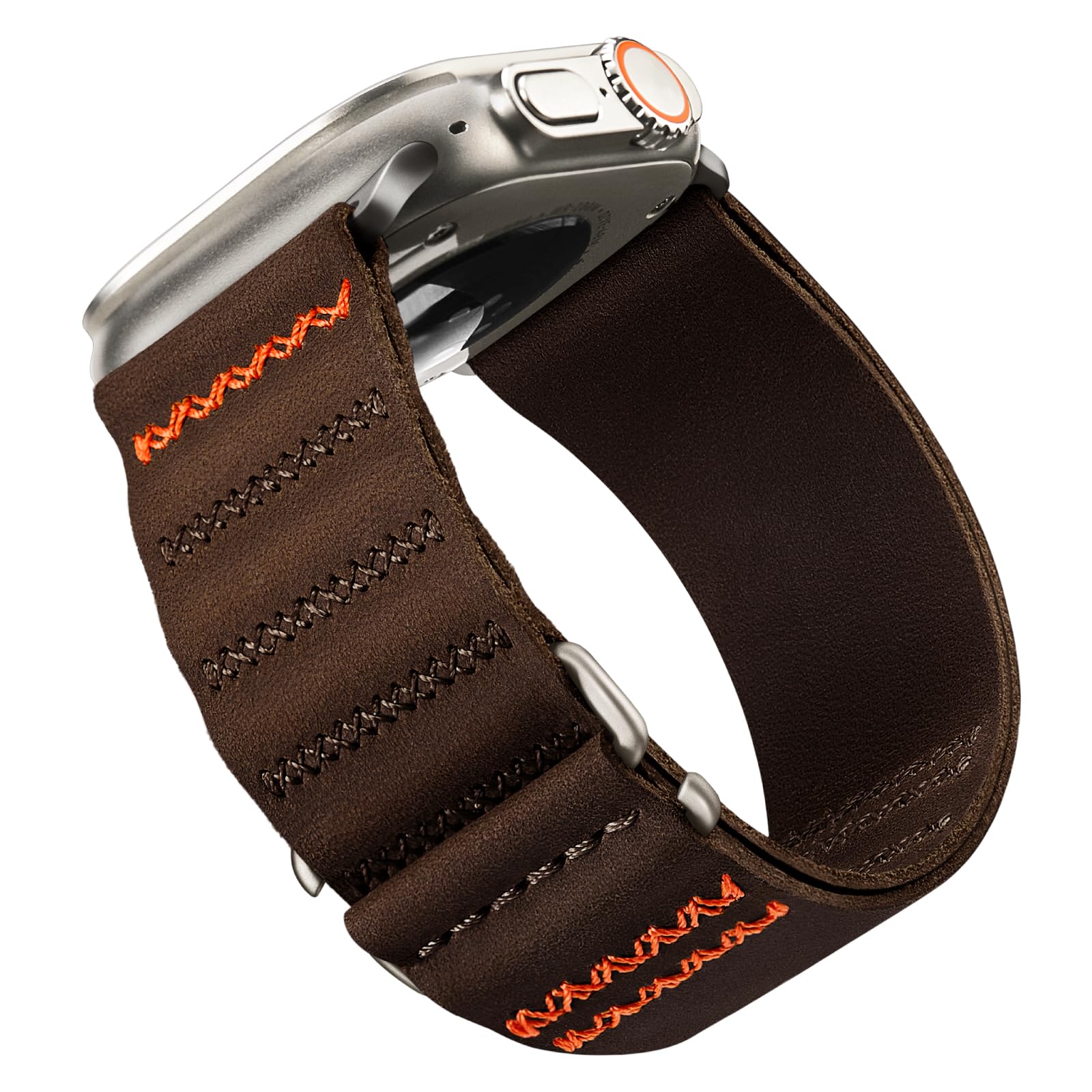 Suitisbest Leather Straps Compatible with Apple Watch Ultra 2 Strap 49mm 46mm 45mm 44mm 42mm Men, Top Grain Genuine Leather Strap with S-Hook for iWatch Series Ultra SE 10 9 8 7 6 5 4