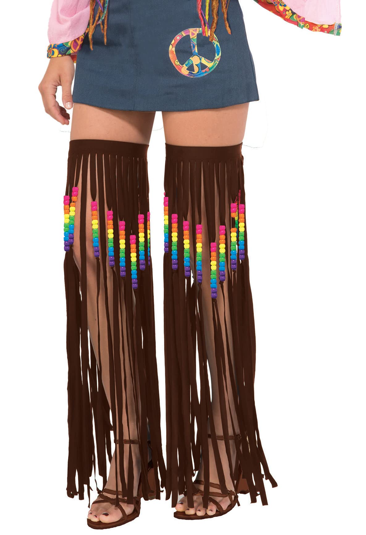 Brown Hippie Leg Garlands WIth Beaded & Fringed Design (Pack of 2) - Perfect Accessory for Festivals, Summer Fun, & More Halloween