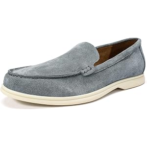 AUSTIN MILL Mens Dress Loafers Slip-Ons Business Shoes for Wedding Party | Soft & Breathable Cow Suede Surface Non-slip Sole
