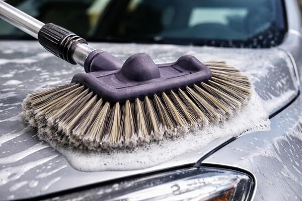 HI-TECH NOGHAIR WASH BRUSH – 14″ MULTI-LEVEL CAR WASH BRUSH TB-14X3CR – SOFT BRISTLES FOR SCRATCH-FREE CLEANING – FOR CARS, TRUCKS & SUVS – FITS THREADED HANDLE