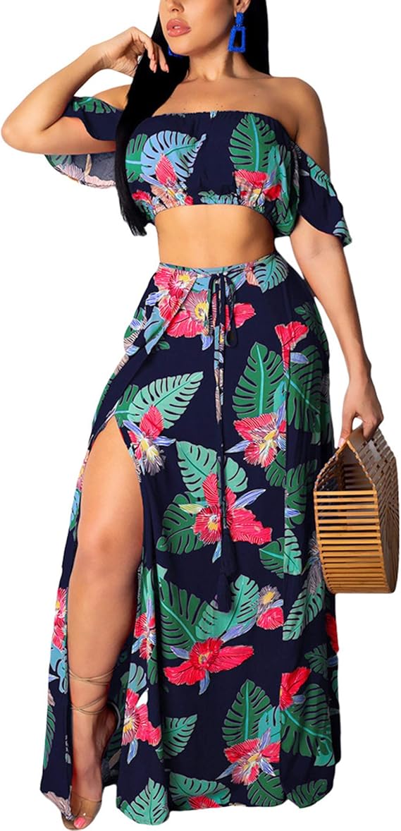 2 piece floral set plus size