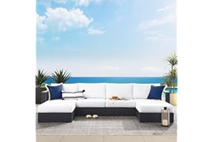 Modway Tahoe Aluminum Outdoor Patio Furniture Gray White, Modular Chaise Lounges, Weather-Resistant Cushion, Ideal for Deck, Backyard, Poolside, 4-Piece Sectional Sofa Set