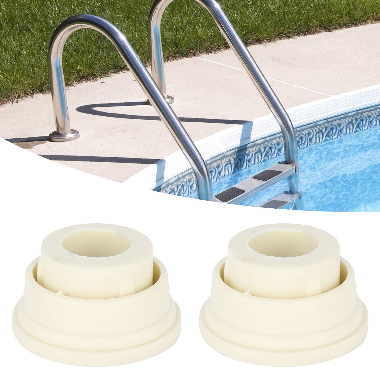 Alvinlite Pool Ladder Rubber Bumper, Swimming Pool Supplies White Ladder Bumpers for Swimming Pool Ladders