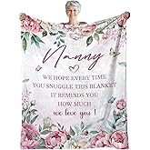 BUUGVIIL Nanny Gifts for Grandma, Nanny Birthday Gifts from Grandkids for Mothers Day Retirement Christmas Soft Flannel Throw Blanket 60"x50"