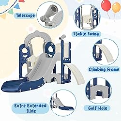 Virubi 6 in 1 Toddler Slide with Swing