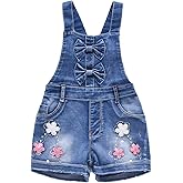 Yao Summer Little Girls Cotton Denim Bib Braces Rompers
