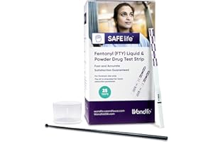 Safe Life Fentanyl Test Strips for Pills, Powder - FTY Kit of 25 Fentanyl Test Strips + 10 mg Micro Scoop + Instructions Manu